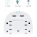 360 ELECTRICAL STUDIO 6 OUTLET SURGE PROTECTOR WALL TAP WITH 2 X 2.4-AMP USB PORTS - WHITE