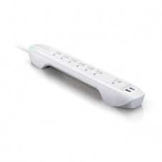 360 ELECTRICAL IDEALIST 7 OUTLET SURGE PROTECTOR WITH 2X 2.4-AMP USB PORTS AND 3-FT CORD - WHITE